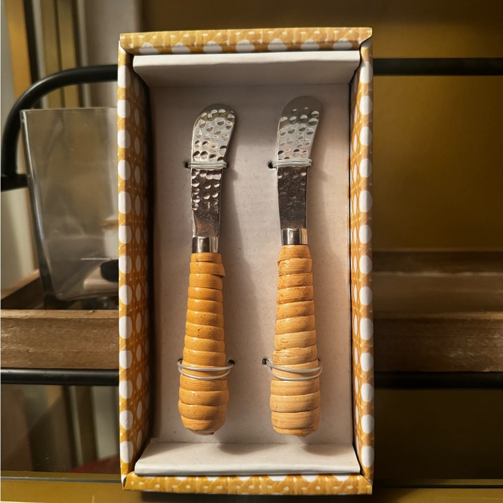 Rattan Wrapped Spreaders Set of 2